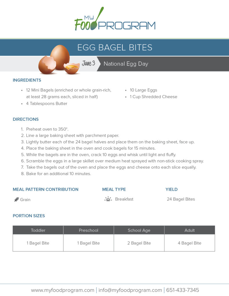 My Food Program Egg Bagel Bites Recipe