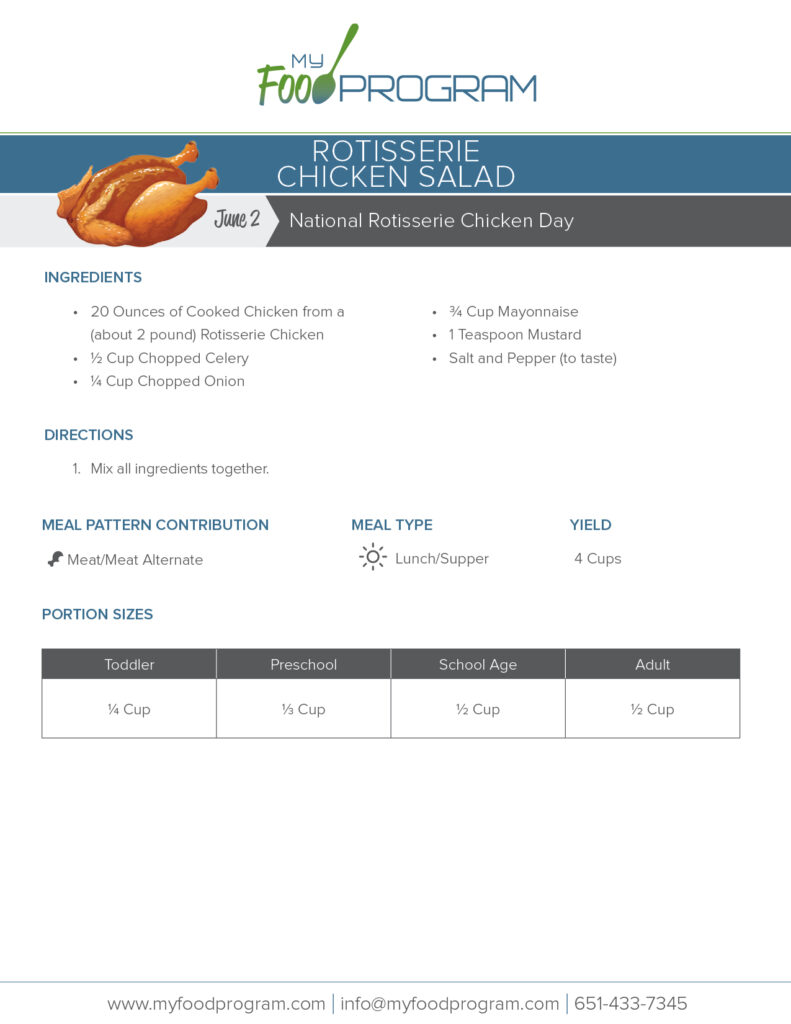 My Food Program Rotisserie Chicken Salad Recipe