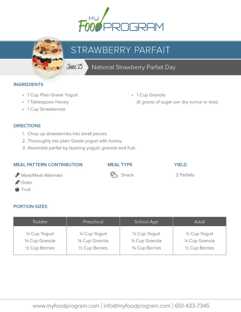 My Food Program Strawberry Parfait Recipe
