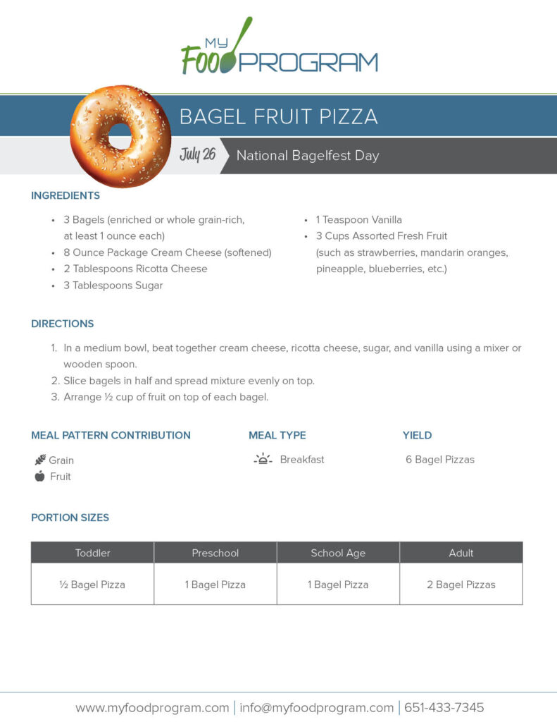 My Food Program Bagel Fruit Pizza Recipe