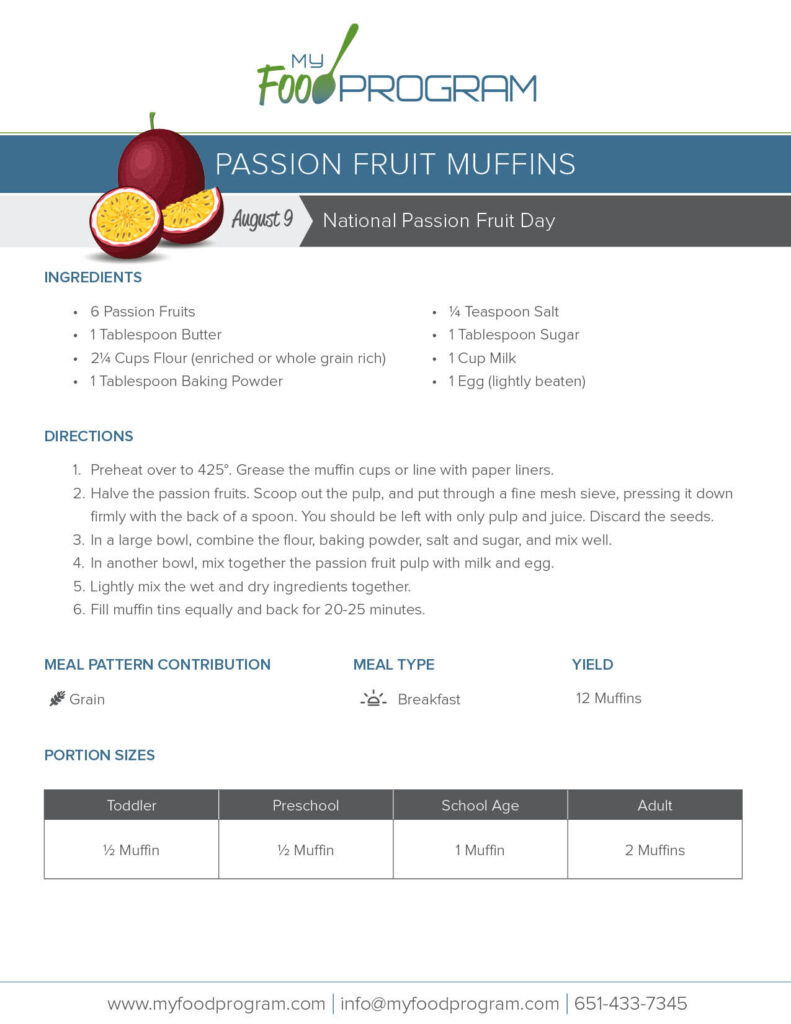 My Food Program Passion Fruit Muffins Recipe