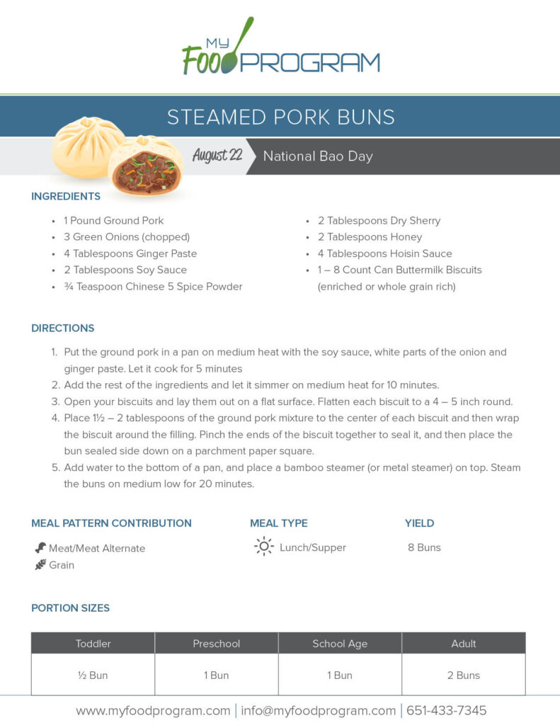 My Food Program Steamed Pork Buns Recipe