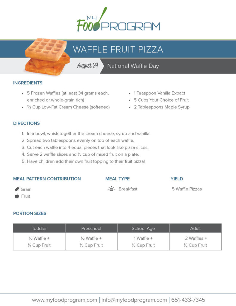 My Food Program Waffle Fruit Pizza Recipe