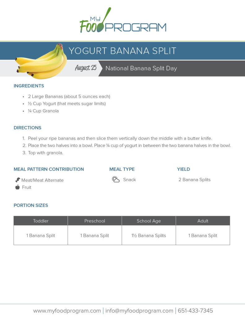 My Food Program Yogurt Banana Split Recipe
