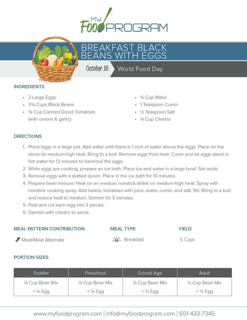 My Food Program Breakfast Black Beans with Eggs Recipe