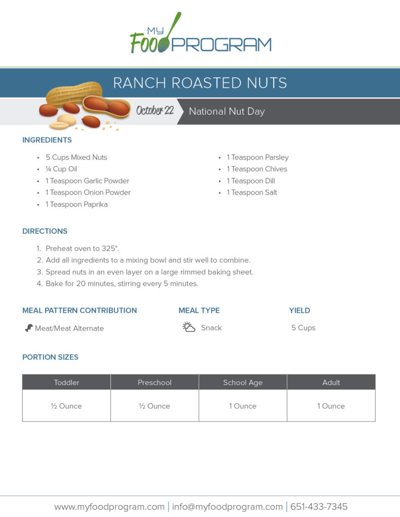 My Food Program Ranch Roasted Nuts Recipe