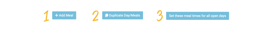 Meal Times Button Options