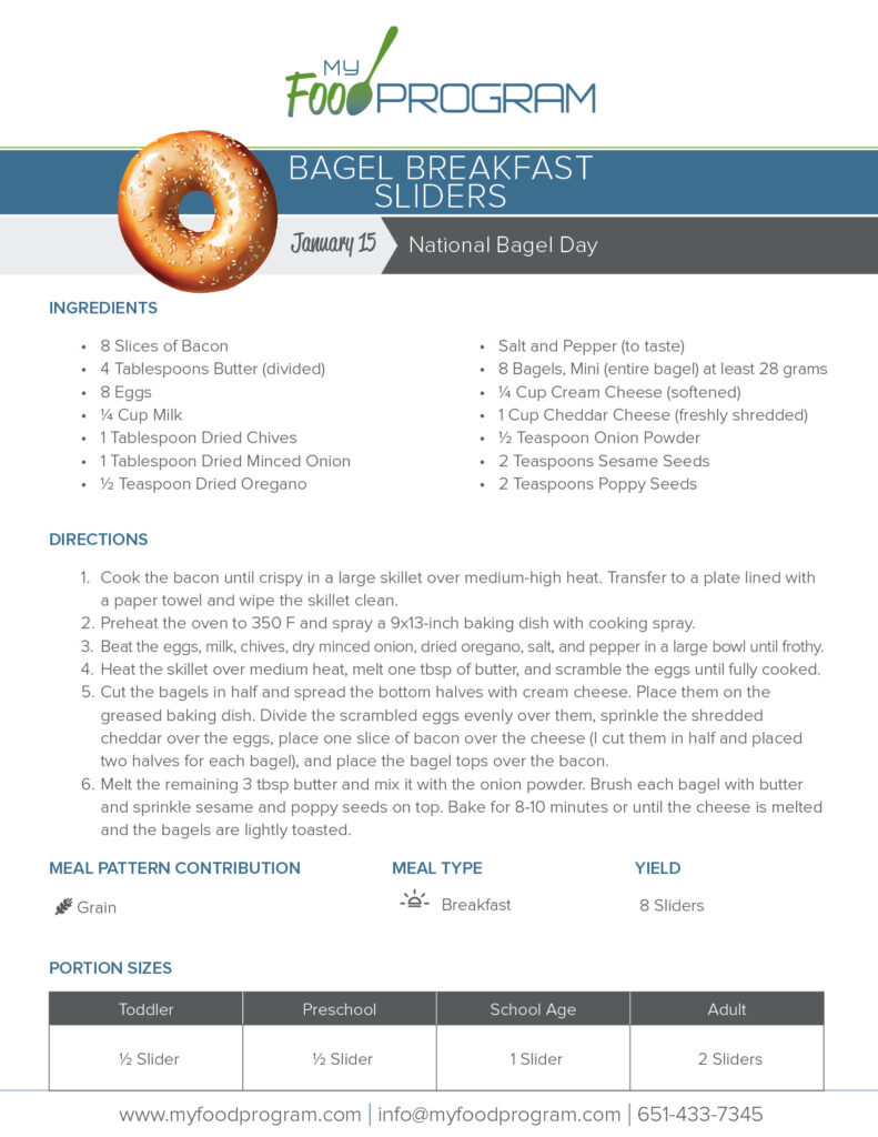 My Food Program Bagel Breakfast Sliders Recipes