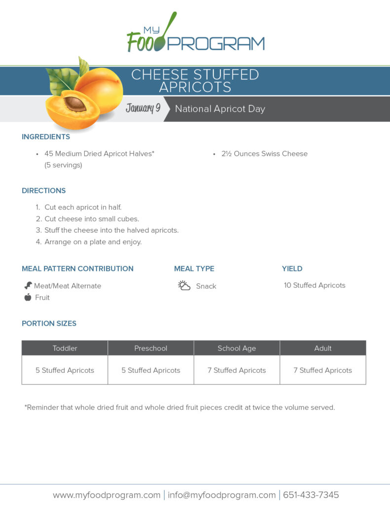 My Food Program Cheese Stuffed Apricots Recipe