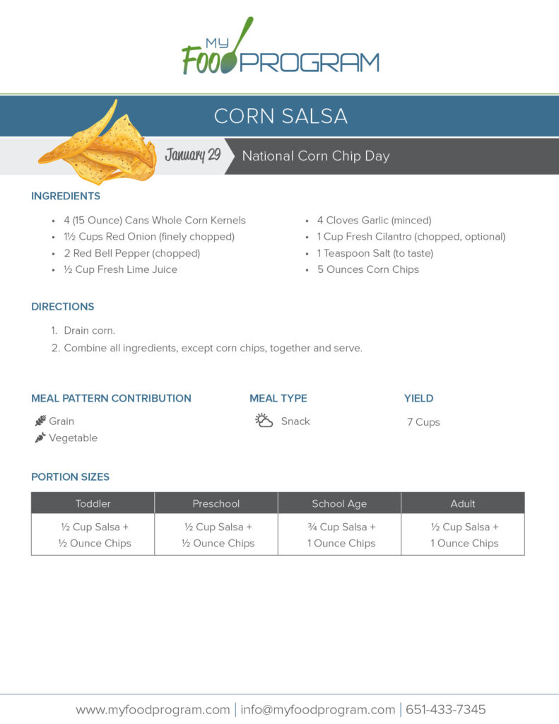 My Food Program Corn Salsa Recipe