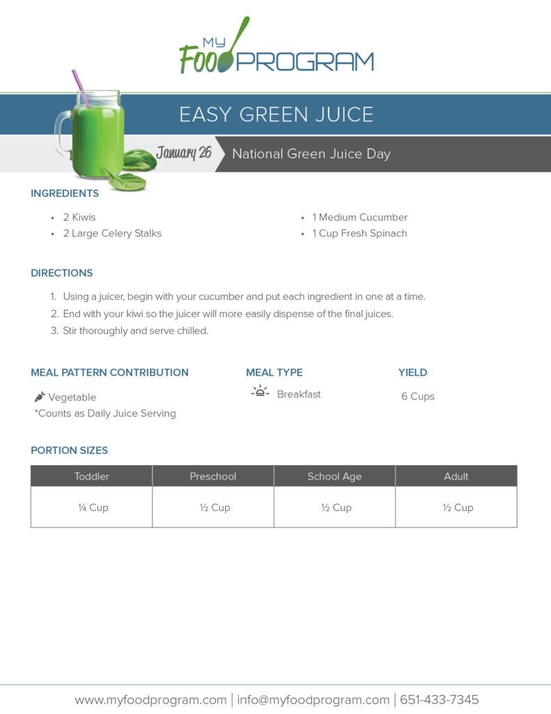 My Food Program Easy Green Juice Recipe