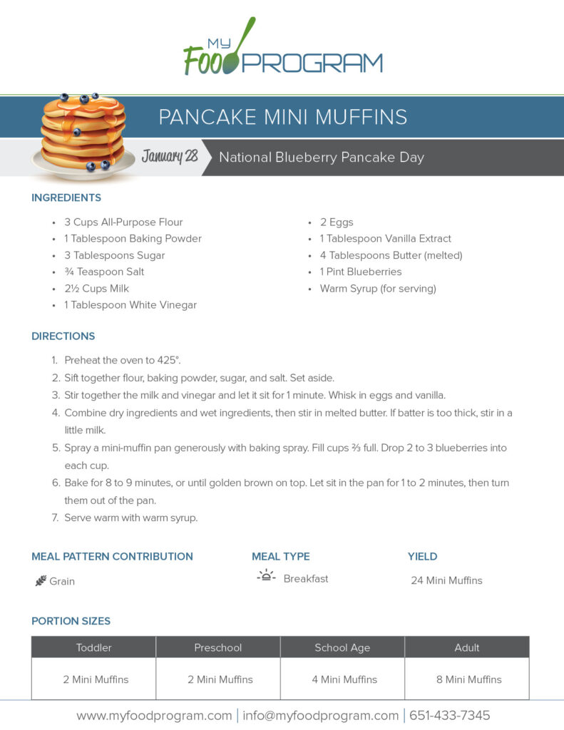 My Food Program Pancake Mini Muffins Recipe