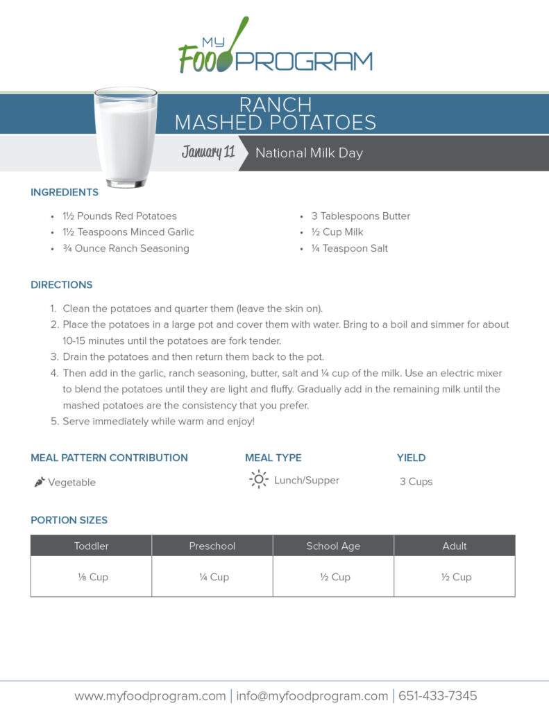 My Food Program Ranch Mashed Potatoes Recipe