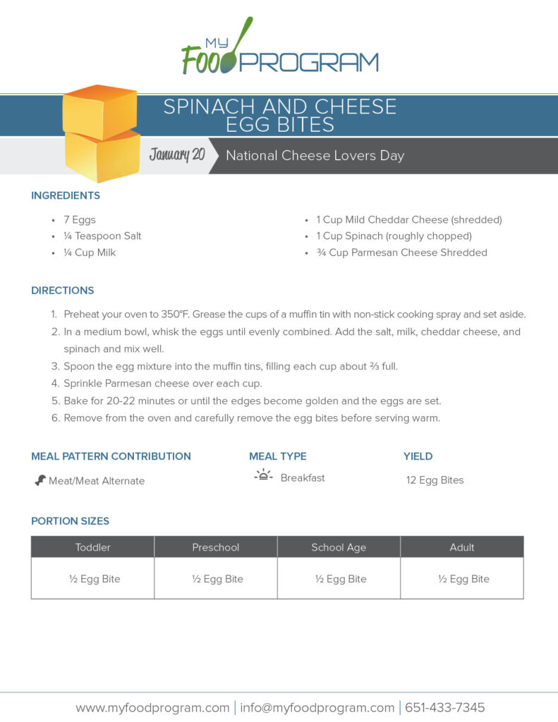 My Food Program Spinach and Cheese Egg Bites Recipe