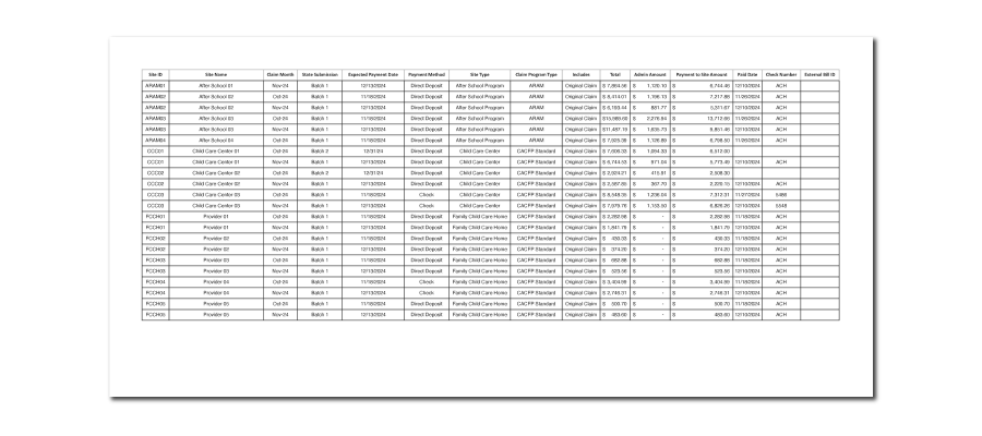 Payment History Spreadsheet