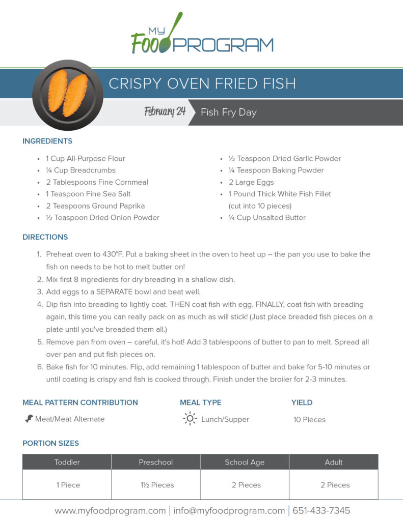 My Food Program Crispy Oven Fried Fish Recipe