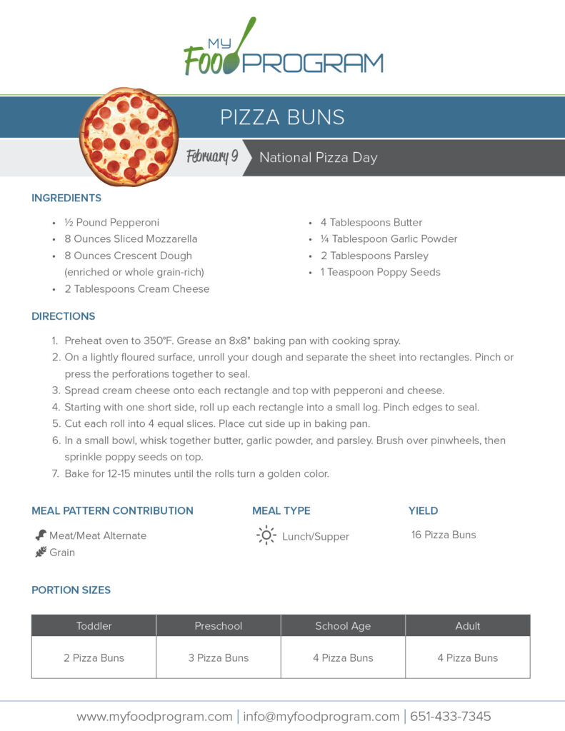 My Food Program Pizza Buns Recipe