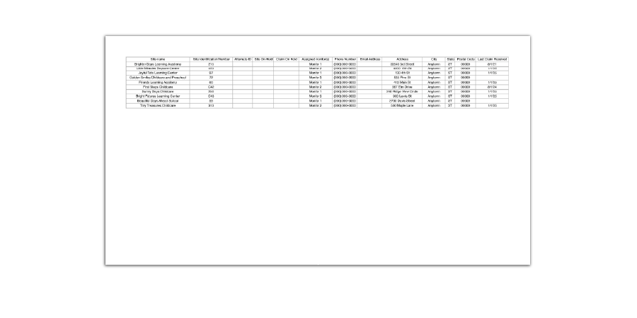 Missing Claim Report