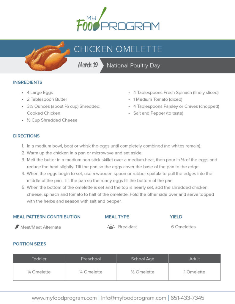 My Food Program Chicken Omelette Recipe