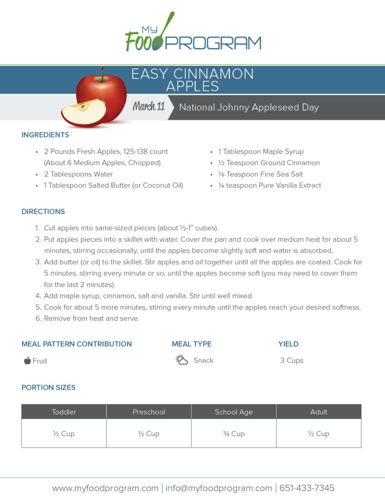 My Food Program Easy Cinnamon Apples Recipes