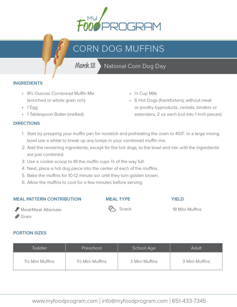 My Food Program Corn Dog Muffins Recipe