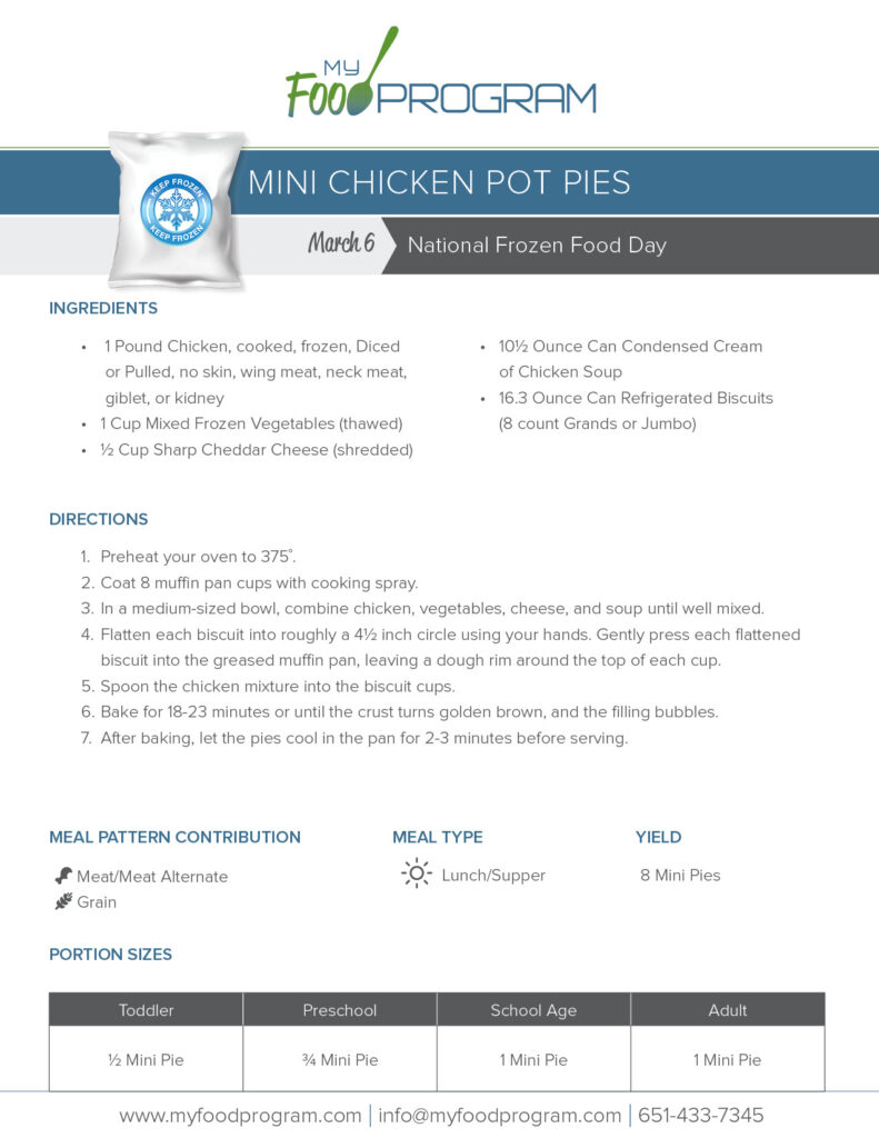 My Food Program Mini Chicken Pot Pies Recipe