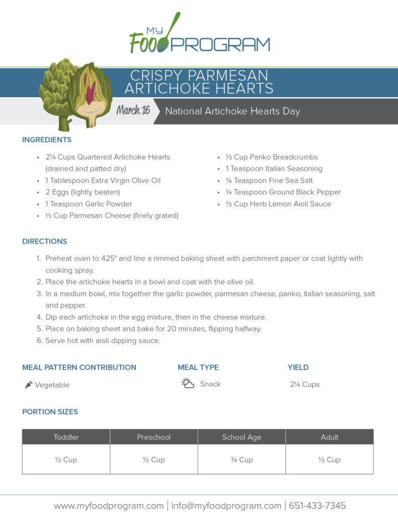 My Food Program Crispy Parmesan Artichoke Hearts Recipe