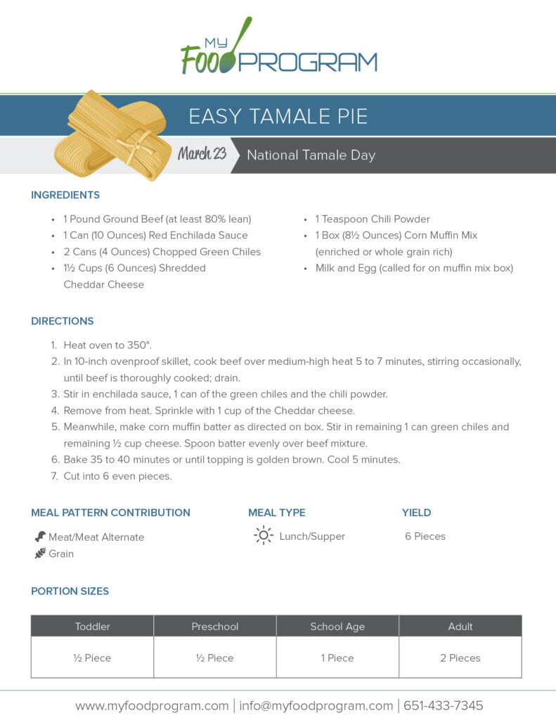 My Food Program Easy Tamale Pie Recipe